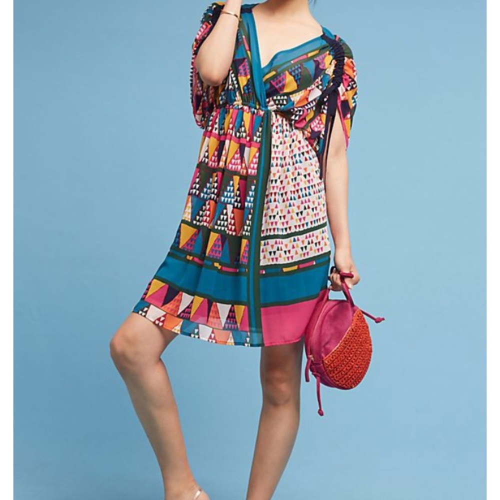 Anthropologie Multicolor Geometric Mini Dress - Picture 4 of 8
